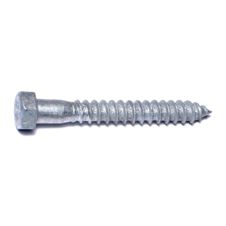 Midwest Fastener Lag Screw, 3/8 in, 3 in, Steel, Hot Dipped Galvanized Hex Hex Drive, 12 PK 35345